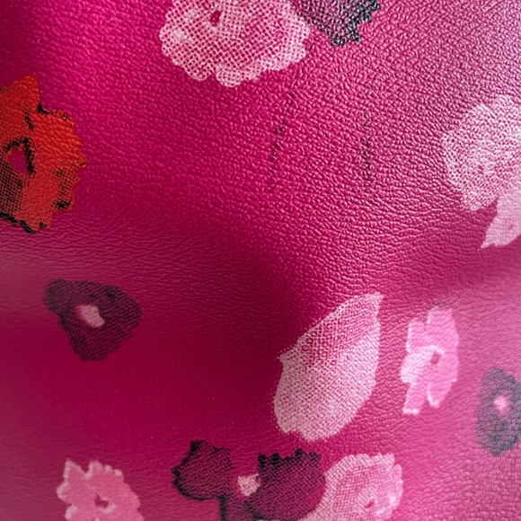 Coach Leather Fuschia Pink City Tote w/ Vibrant Floral Shoulder Bag - Picture 13 of 15